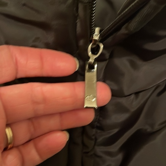 Oscar de la Renta Women's Front Zip Down Puffer Jacket Size Medium Black Winter - Picture 5 of 10